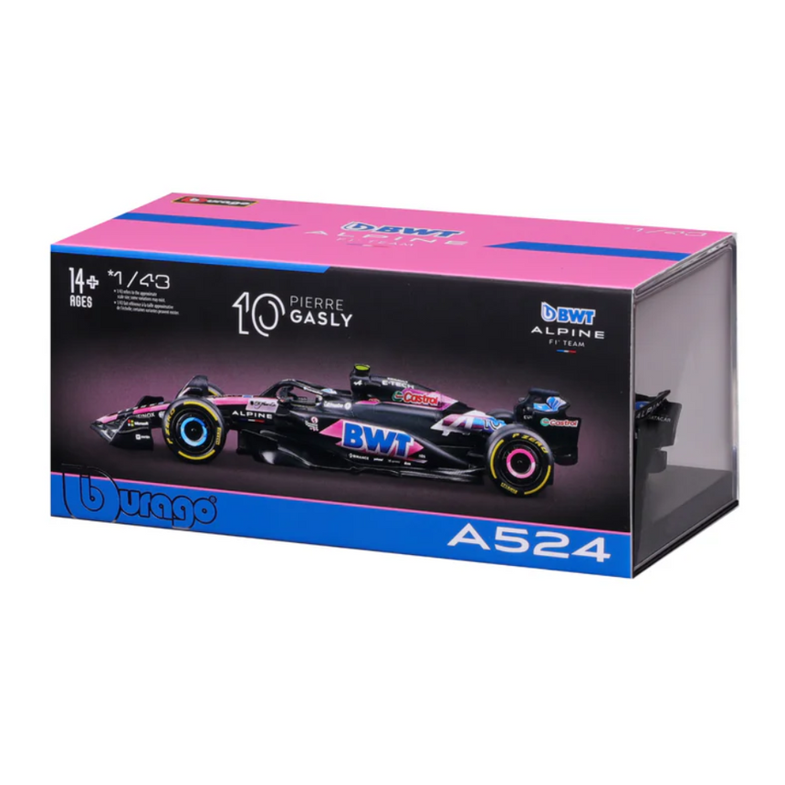 Bburago F1 BWT Alpine F1 Team A524 2024 With Helmet - Pierre Gasly 1/43 Scale