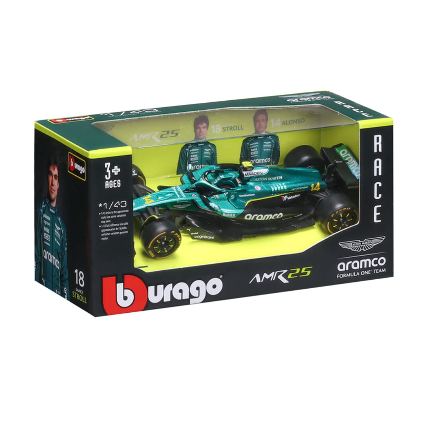 Bburago F1 Aston Martin F1 Team AMR25 Fernando Alonso 1/43 Scale Model