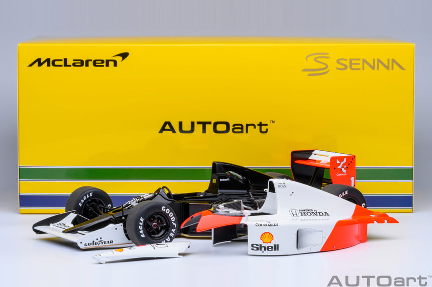 AutoArt McLaren Honda MP4/6 1991 - A. Senna No.1 (Without McLaren Logo) Japanese GP 1/18 Scale