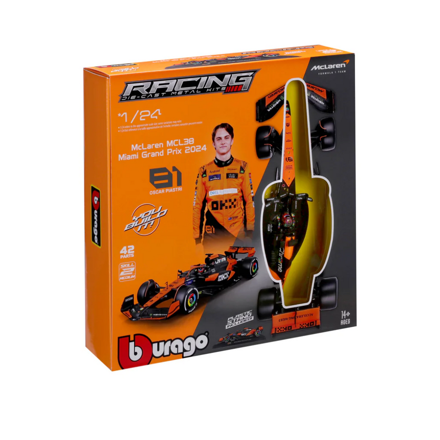 Bburago F1 McLaren F1 MCL38 2024 Model Kit - Oscar Piastri 1/24 Scale