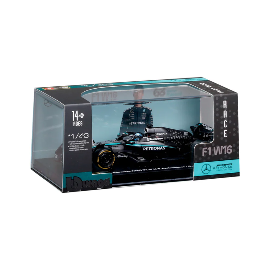 Bburago F1 Mercedes F1 Team AMG W16 2025 George Russell With Helmet 1/43 Scale Model
