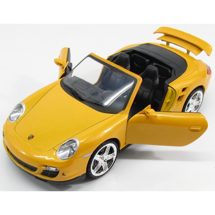 Motormax Porsche 911 997 Turbo Cabriolet 2007 - Yellow 1/18 Scale Model