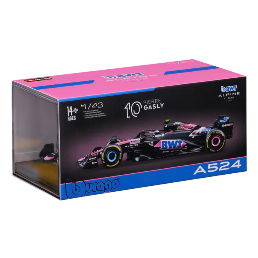 Bburago F1 BWT Alpine F1 Team A524 2024 With Helmet - Pierre Gasly 1/43 Scale