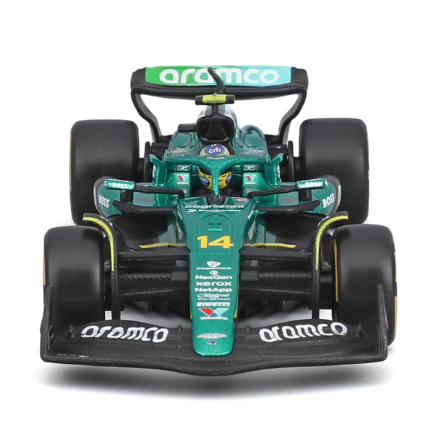 Bburago F1 Aston Martin F1 Team AMR25 2025 Fernando Alonso With Helmet 1/43 Scale Model