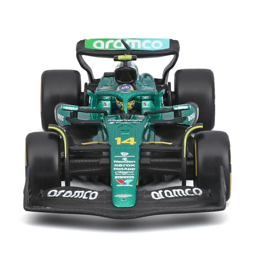 Bburago F1 Aston Martin F1 Team AMR25 2025 Fernando Alonso With Helmet 1/43 Scale Model