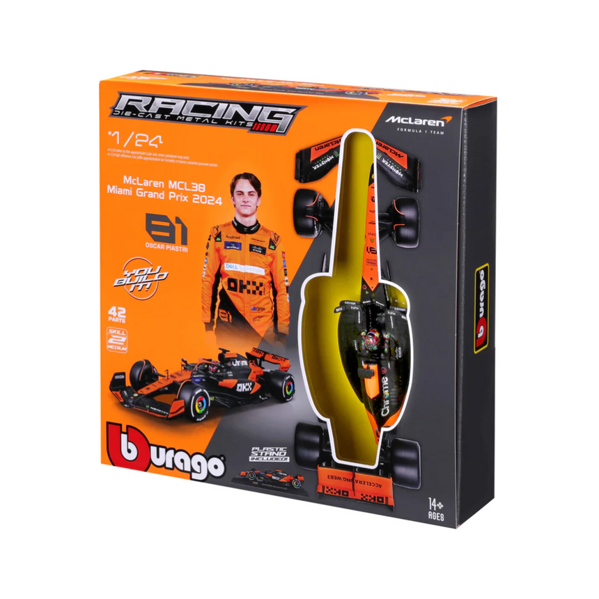 Bburago F1 McLaren F1 MCL38 2024 Model Kit - Oscar Piastri 1/24 Scale