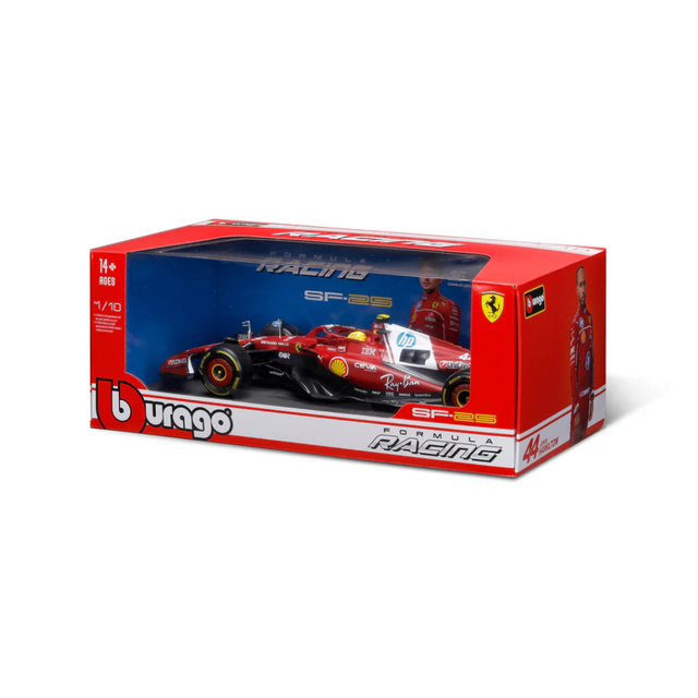 Bburago F1 Ferrari F1 Team Ferrari SF-25 2025 Lewis Hamilton with Helmet 1/18 Scale Model