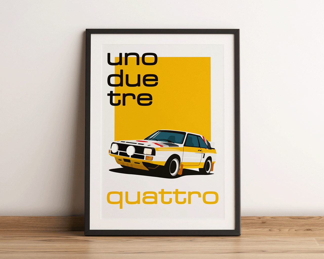 Uno Due Tre' Audi Quattro Poster - A3 A3QUATTRO2