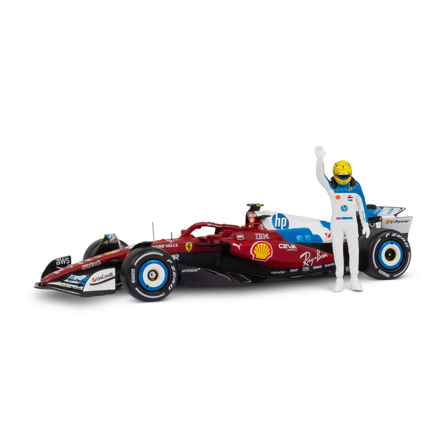 Bburago F1 Ferrari F1 Team SF-25 2025 With Driver Figure Lewis Hamilton Miami GP 1/24 Scale Model