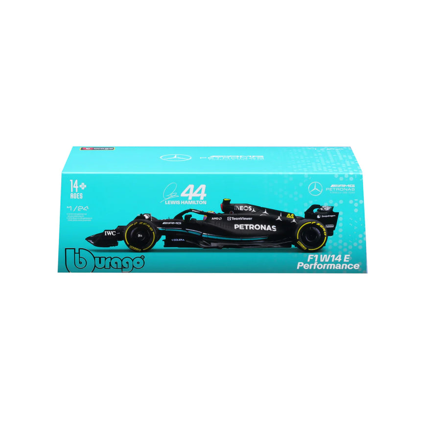 Bburago F1 Mercedes - AMG PETRONAS W14 2023 With Helmet - Lewis Hamilton 1/24 Scale