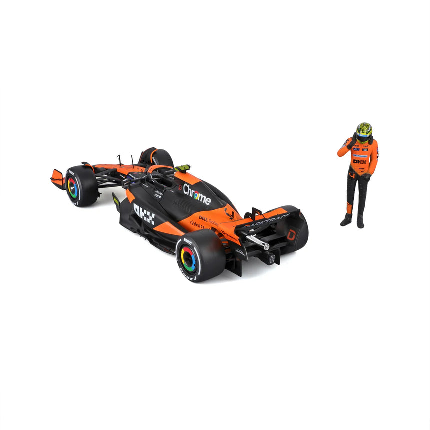 Bburago F1 McLaren F1 MCL38 2024 With Driver Figure Lando Norris 1/24 Scale