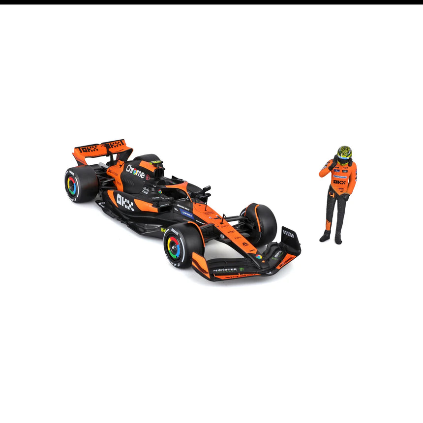 Bburago F1 McLaren F1 MCL38 2024 With Driver Figure Lando Norris 1/24 Scale