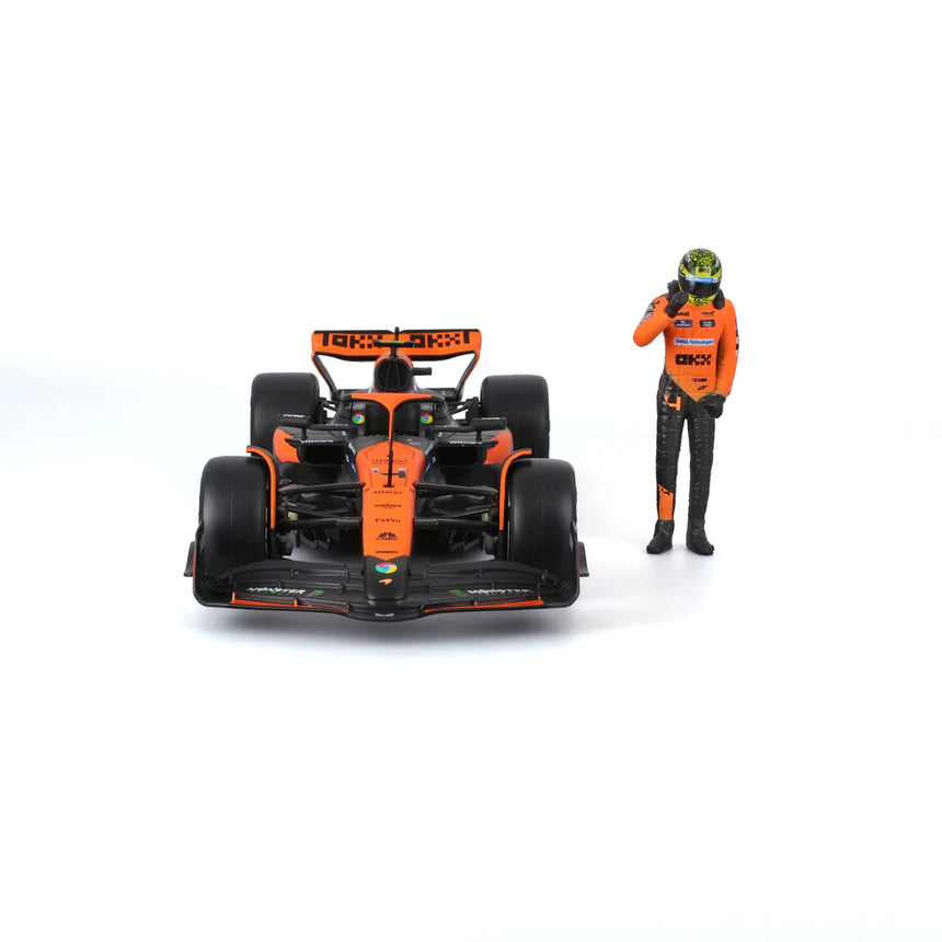 Bburago F1 McLaren F1 MCL38 2024 With Driver Figure Lando Norris 1/24 Scale