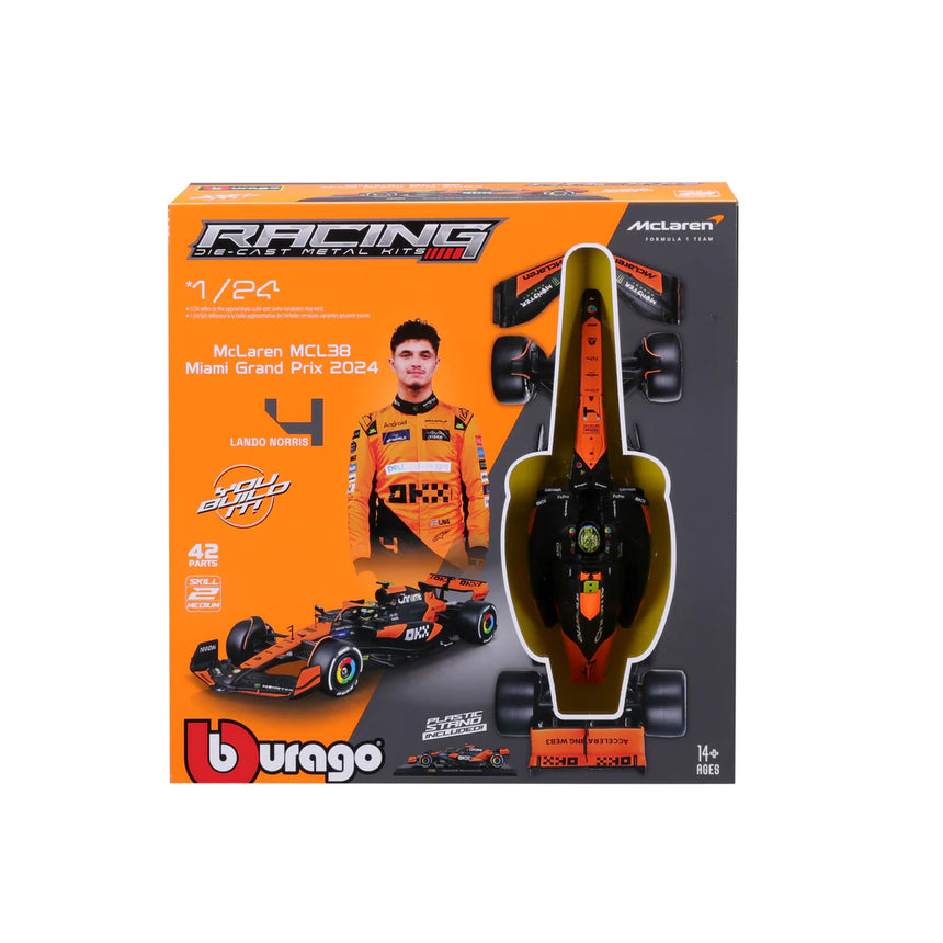 Bburago F1 McLaren F1 MCL38 2024 Model Kit - Lando Norris 1/24 Scale