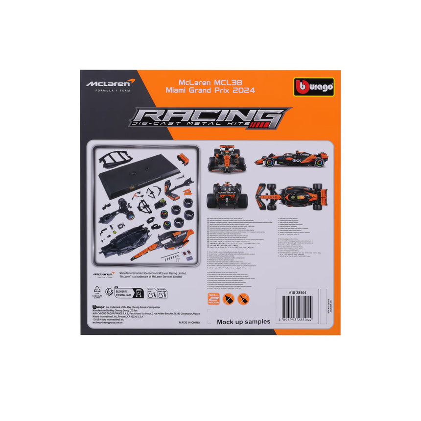 Bburago F1 McLaren F1 MCL38 2024 Model Kit - Lando Norris 1/24 Scale
