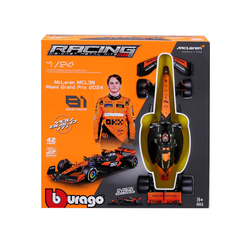 Bburago F1 McLaren F1 MCL38 2024 Model Kit - Oscar Piastri 1/24 Scale