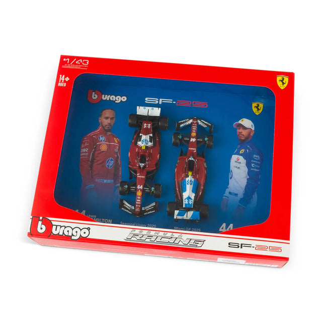 Bburago F1 Ferrari F1 Team SF-25 2025 Lewis Hamilton Driver Two (2) Pack 1/43 Scale Model