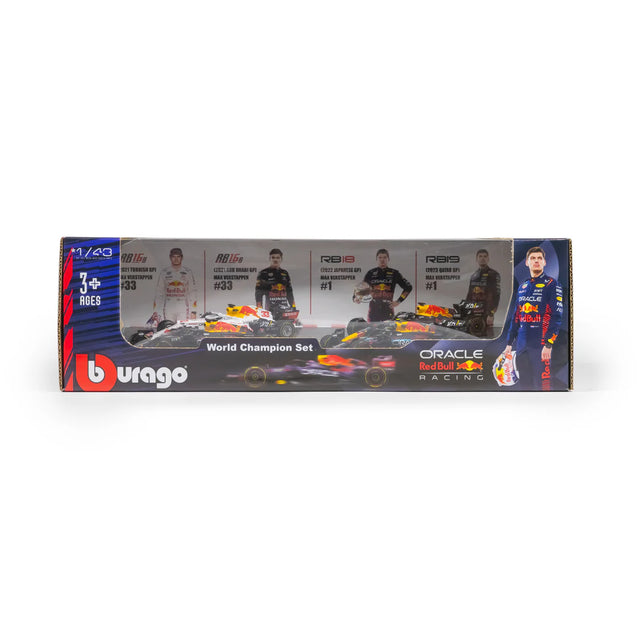 Bburago F1 Red Bull Racing F1 Team - Max Verstappen Champion Set of 4 Models 1/43 Scale Model