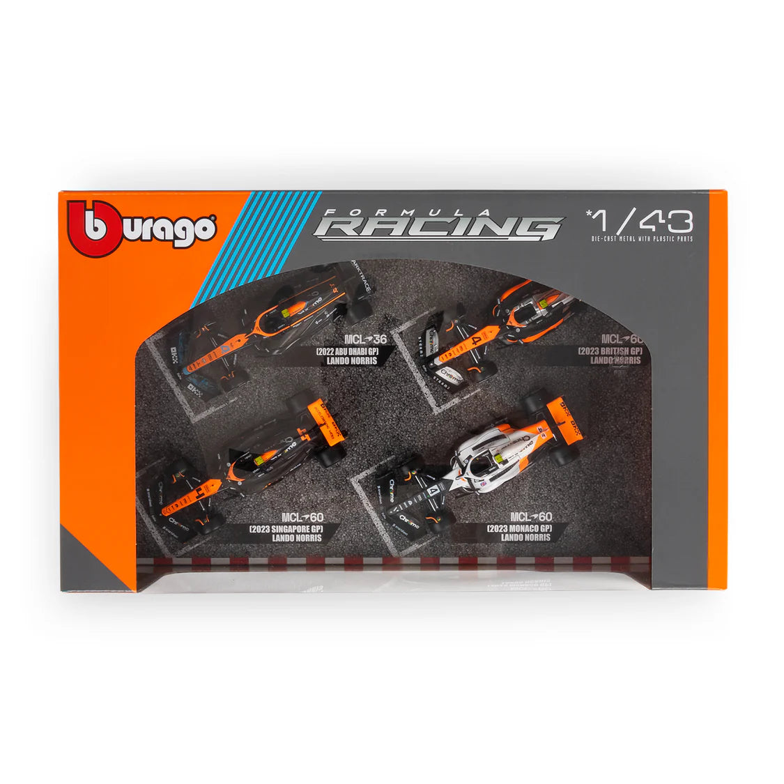 Bburago F1 McLaren F1 Team - Lando Norris Set of 4 Highlights 1/43 Scale Model