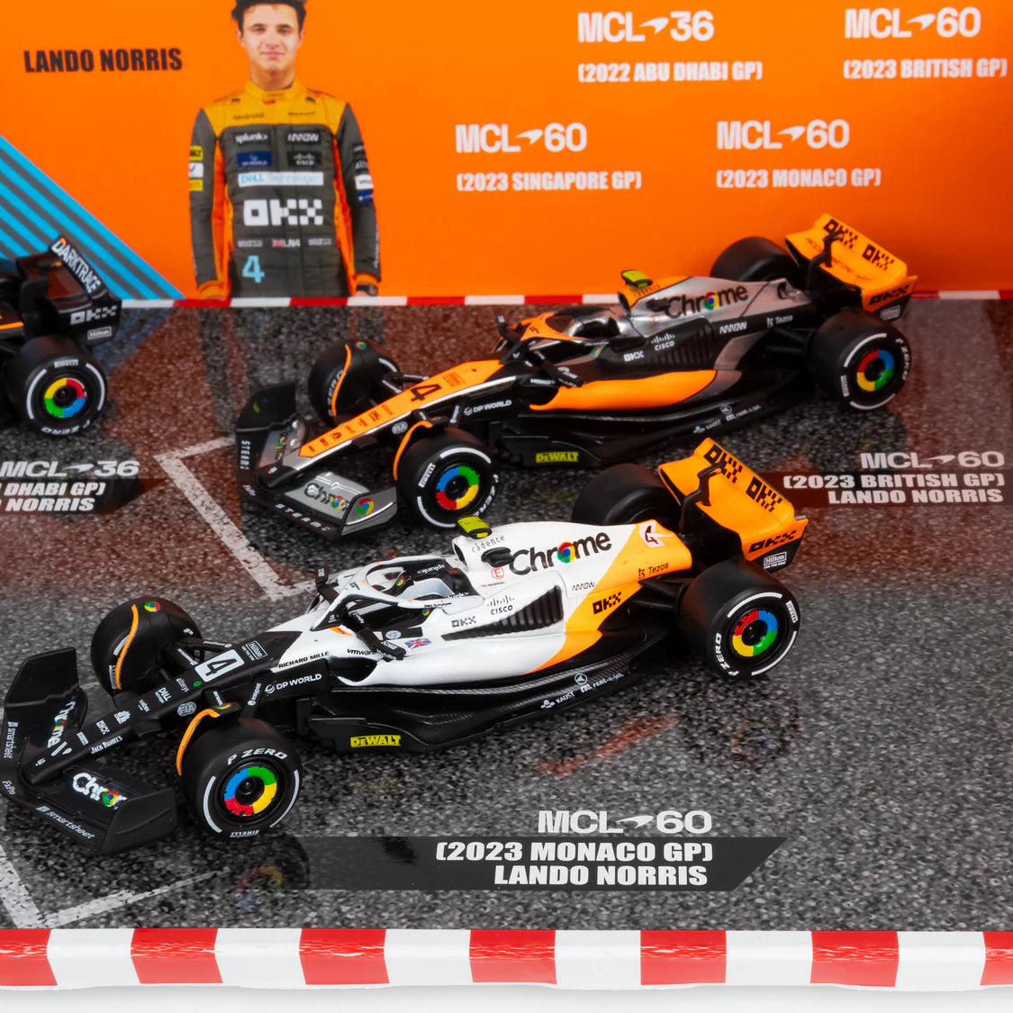 Bburago F1 McLaren F1 Team - Lando Norris Set of 4 Highlights 1/43 Scale Model