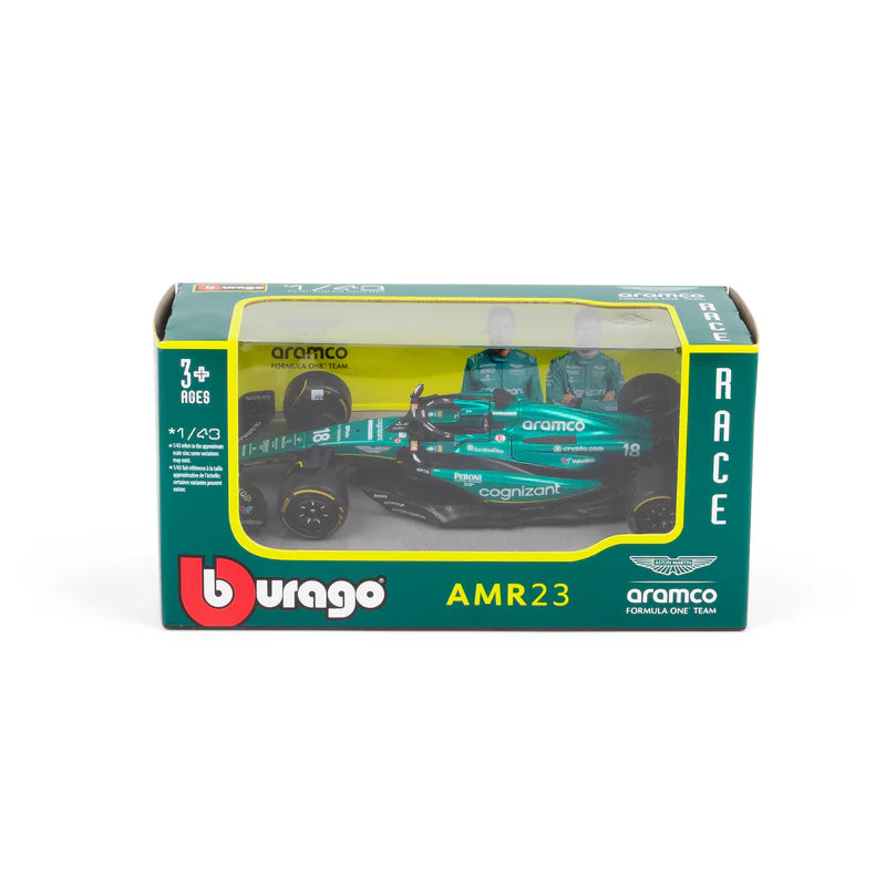Bburago F1 Aston Martin F1 2023 AMR23 #18 Lance Stroll 1/43 Model Car B18-38190S