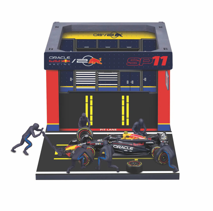 Bburago F1 Red Bull Racing RB20 2024 Pit Pass Diorama Sergio Perez 1/43 Scale