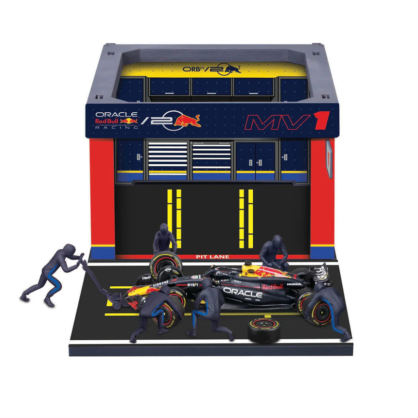 Bburago F1 Red Bull Racing RB20 2024 Pit Pass Diorama Max Verstappen 1/43 Scale