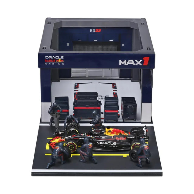 Bburago F1 Red Bull Racing RB21 Pit Pass Diorama Max Verstappen 1/43 Scale Model