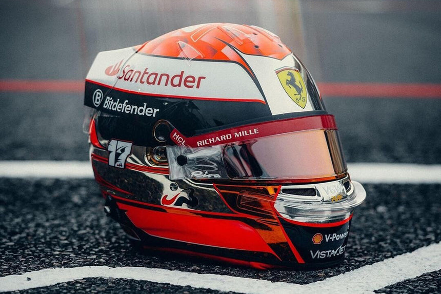 LookSmart Charles Leclerc - Japanese GP 2024 - Tribute to Jules Bianchi - Mini Replica Helmet 1/5 Scale Model