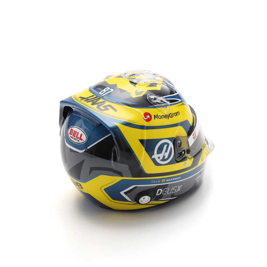 Spark Models MoneyGram Haas F1 Team - Ollie Bearman - 2025 Mini Replica Helmet Model 1/5 Scale Model