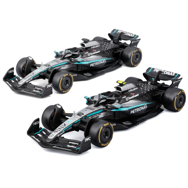 Bburago F1 Mercedes F1 Team AMG W16 2025 George Russell & Kimi Antonelli Team Two Pack 1/43 Scale Model