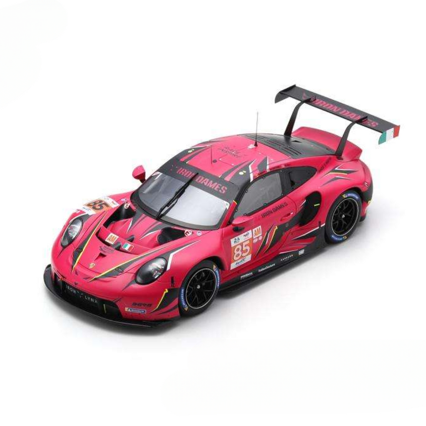 Spark Model Porsche 911 RSR - 19 No.85 IRON DAMES Le Mans 24H 2023-S. Bovy - M. Gatting - R. Frey 1/12 Model Car 12S044