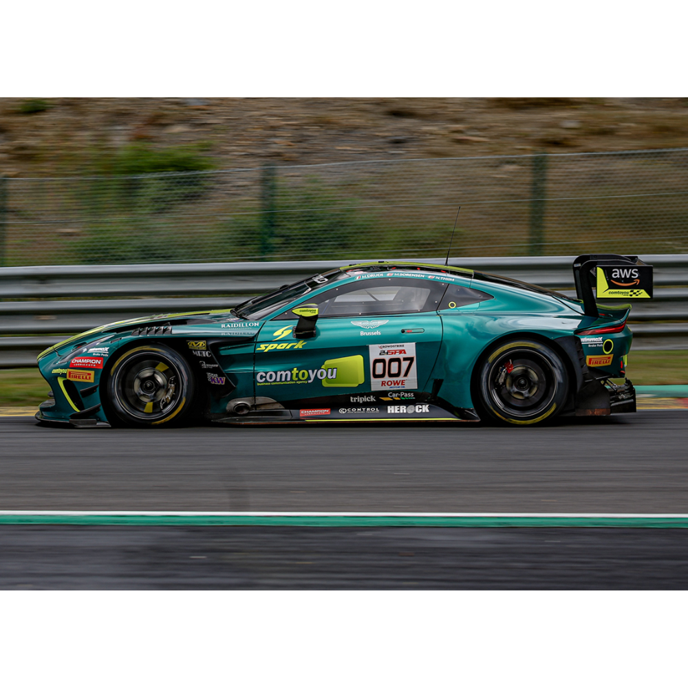 Spark Models Aston Martin Vantage AMR GT3 EVO No.7 Comtoyou Racing - 24H Spa 2025 - M. Drudi - N. Thiim - M. Sorensen 1/43 Scale Model