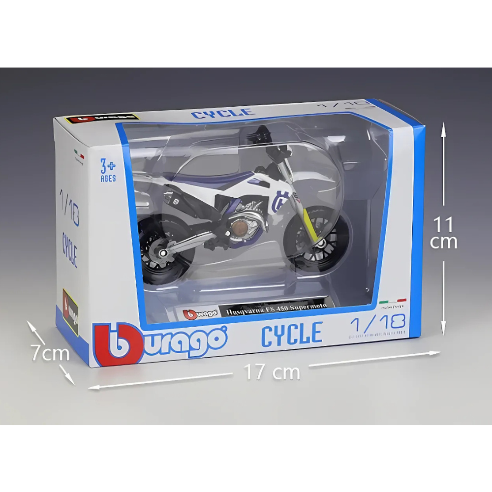 Bburago Husqvarna FS 450 Supermoto Toy Bike 1/18 Scale Model