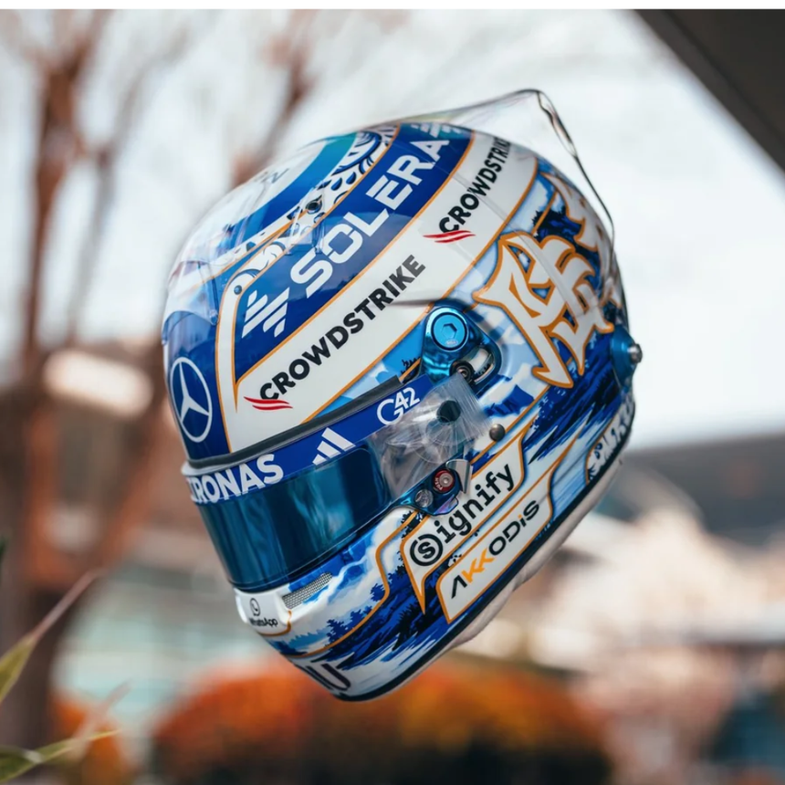 Spark Models F1 Mercedes-AMG Petronas - George Russell Chinese GP 2026 1/5 Scale Mini Replica Helmet