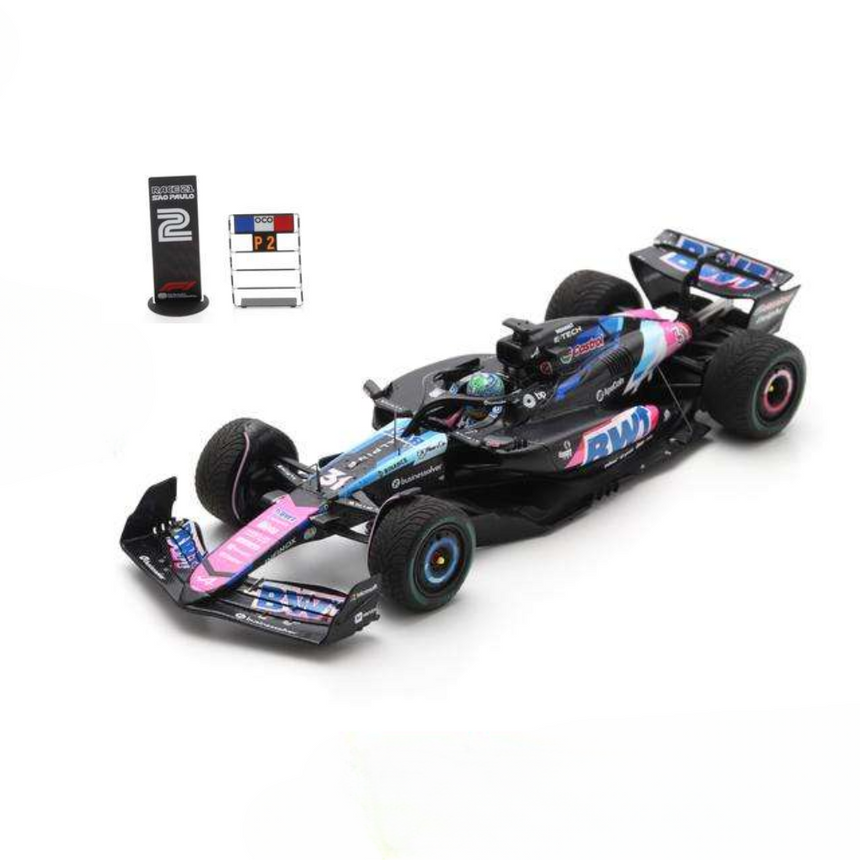 Spark Models F1 BWT Alpine F1 Team A524 No.31 2nd Brazilian GP 2024 - Esteban Ocon 1/43 Scale