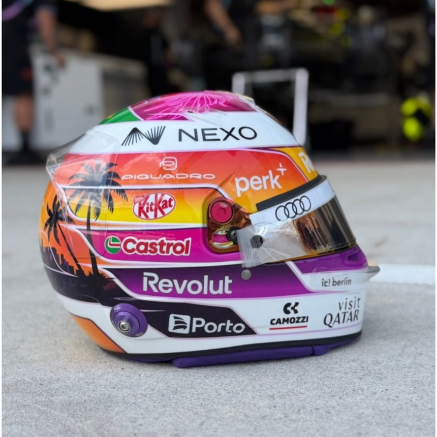 Spark Models F1 Audi Revolut - Gabriel Bortoleto Miami GP 2026 1/5 Scale Mini Replica Helmet