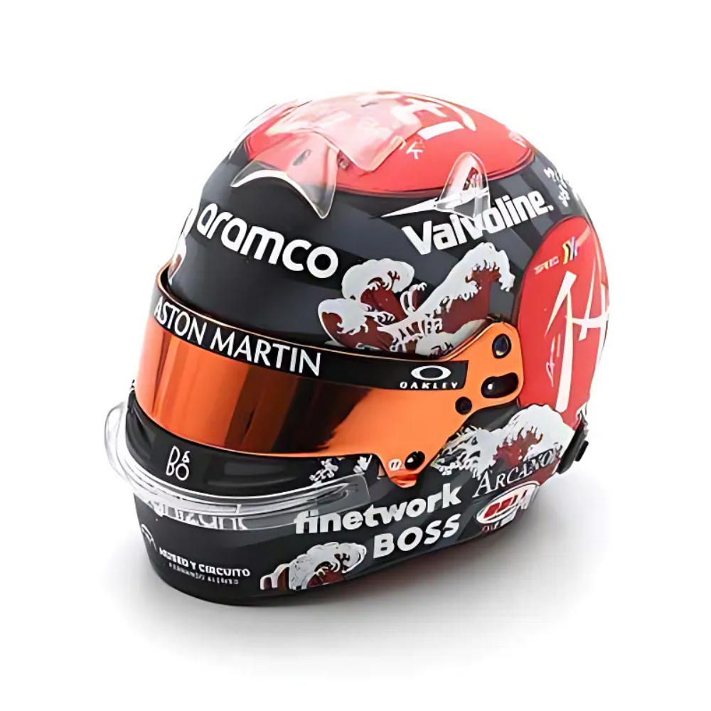 Spark Models F1 Fernando Alonso - Japanese GP 2024 Mini Replica Helmet 1/5 Scale Model