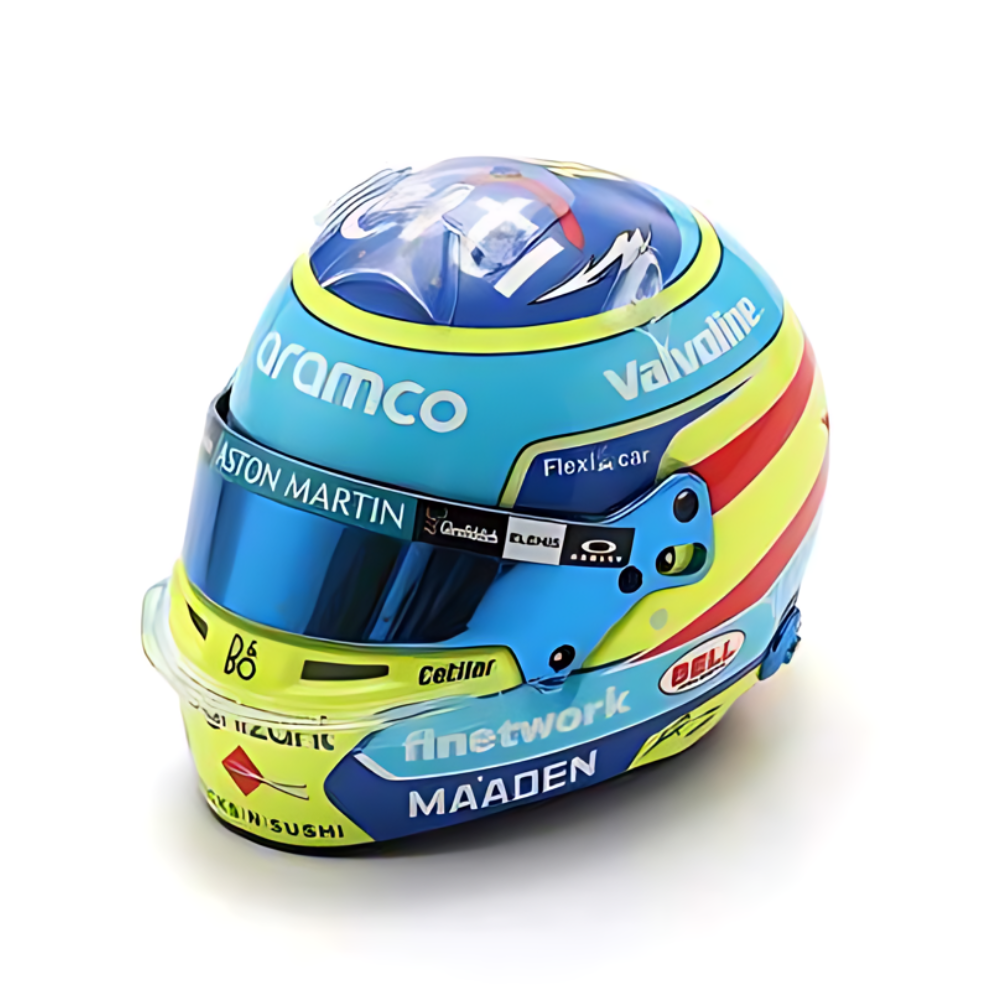 Spark Models F1 Aston Martin Aramco Formula One Team - Fernado Alonso - 2025 Mini Replica Helmet Model 1/5 Scale Model