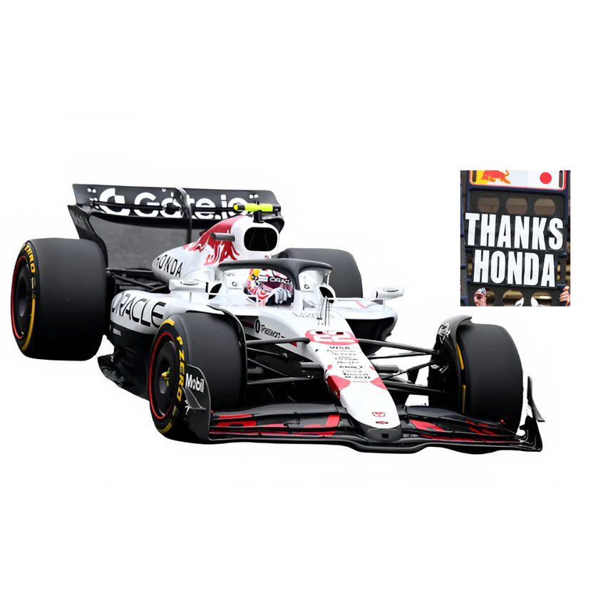 Spark Models F1 Red Bull Racing RB21 No.22 Oracle Red Bull Racing - Japanese GP 2025 - Yuki Tsunoda (With Pit Board) 1/43 Scale