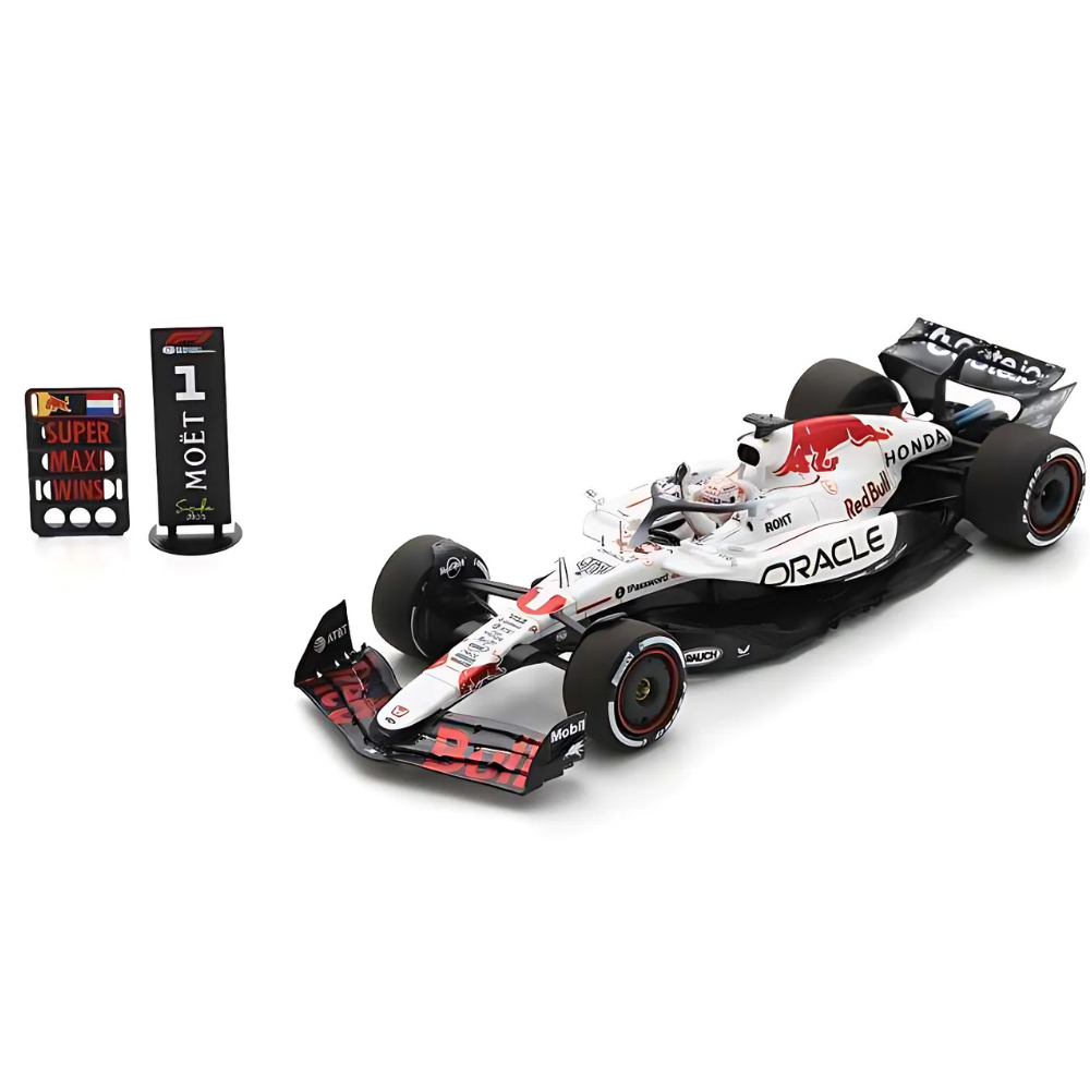Spark Models F1 Red Bull Racing RB21 No.1 Oracle Red Bull Racing - Winner Japanese GP 2025 - Max Verstappen (With Pit Board) 1/43 Scale Model