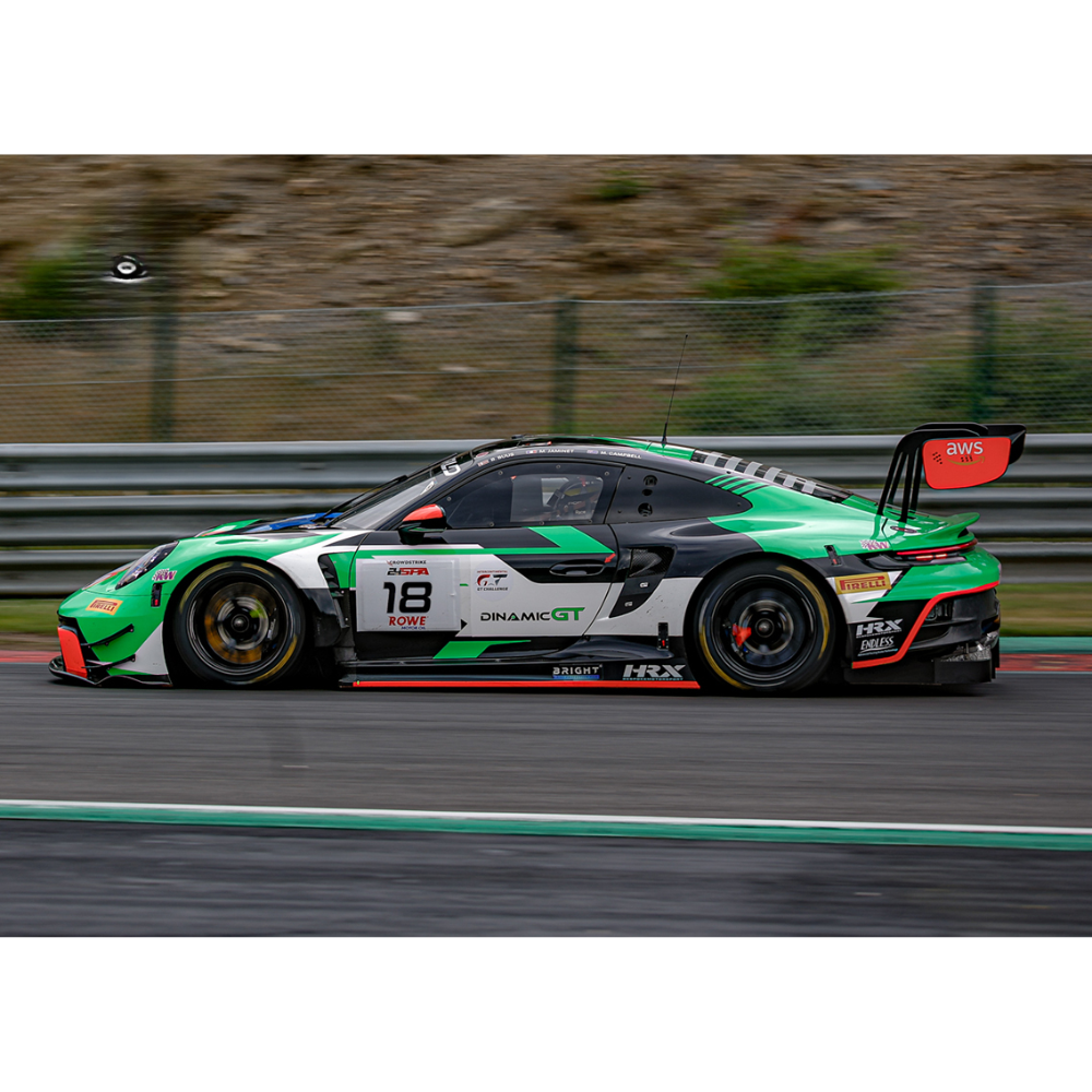 Spark Models Porsche 911 GT3 R (992) No.18 Dinamic GT - 24H Spa 2025 - M. Campbell - B. Buus - M. Jaminet 1/43 Scale Model