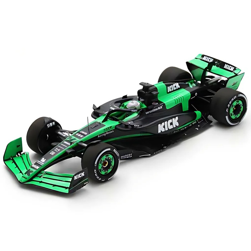 Spark Models F1 Stake Kick Sauber F1 Team C44 No.77 Stake F1 Team Kick Sauber Abu Dhabi GP 2024 - Valtteri Bottas "Last Race" 1/43 Scale