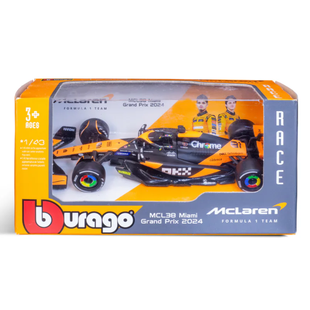 Bburago F1 McLaren F1 Team MCL38 2024 - Oscar Piastri 1/43 Scale Model