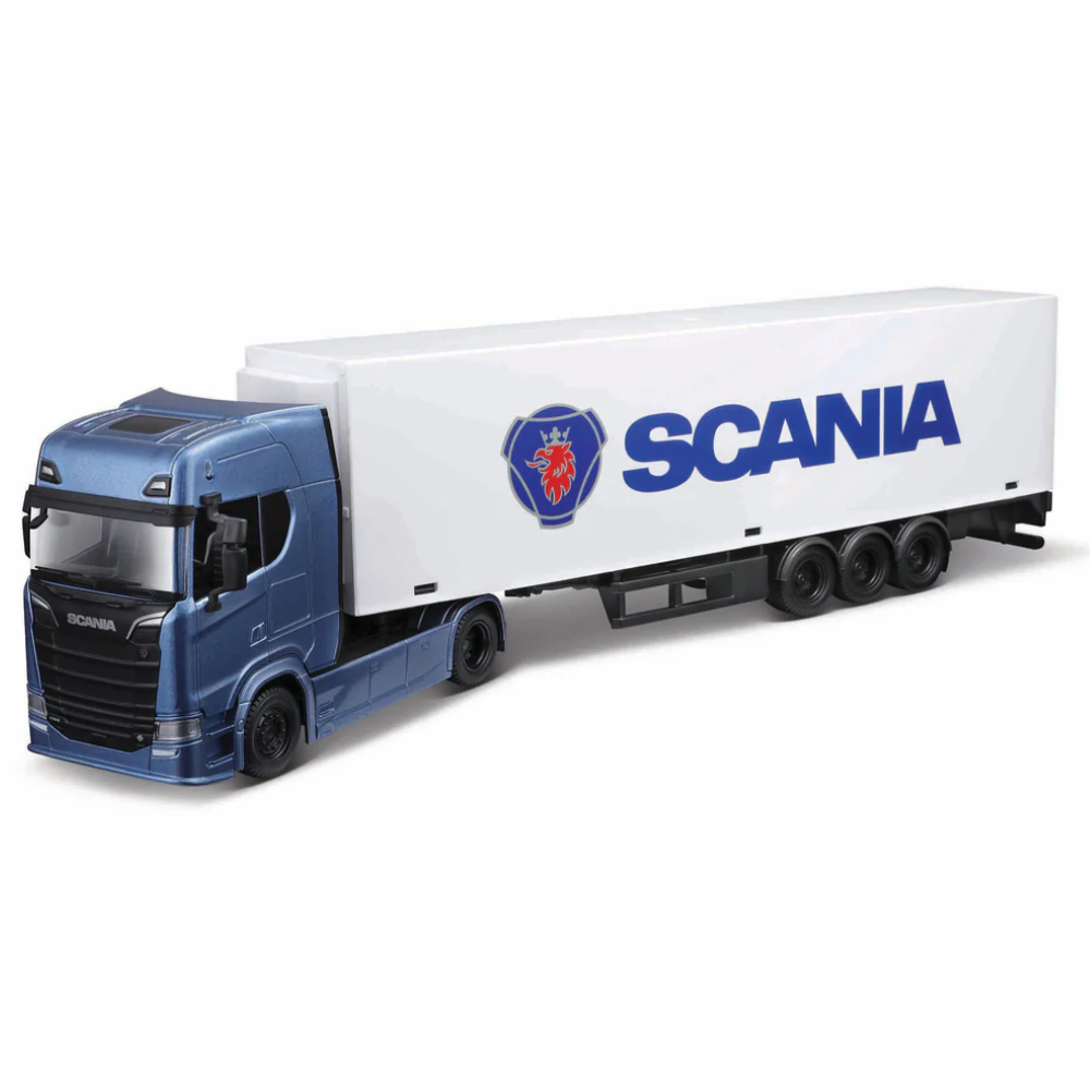 Bburago Street Fire Haulers With Trailer - Scania S730 1/43 Scale Model Truck