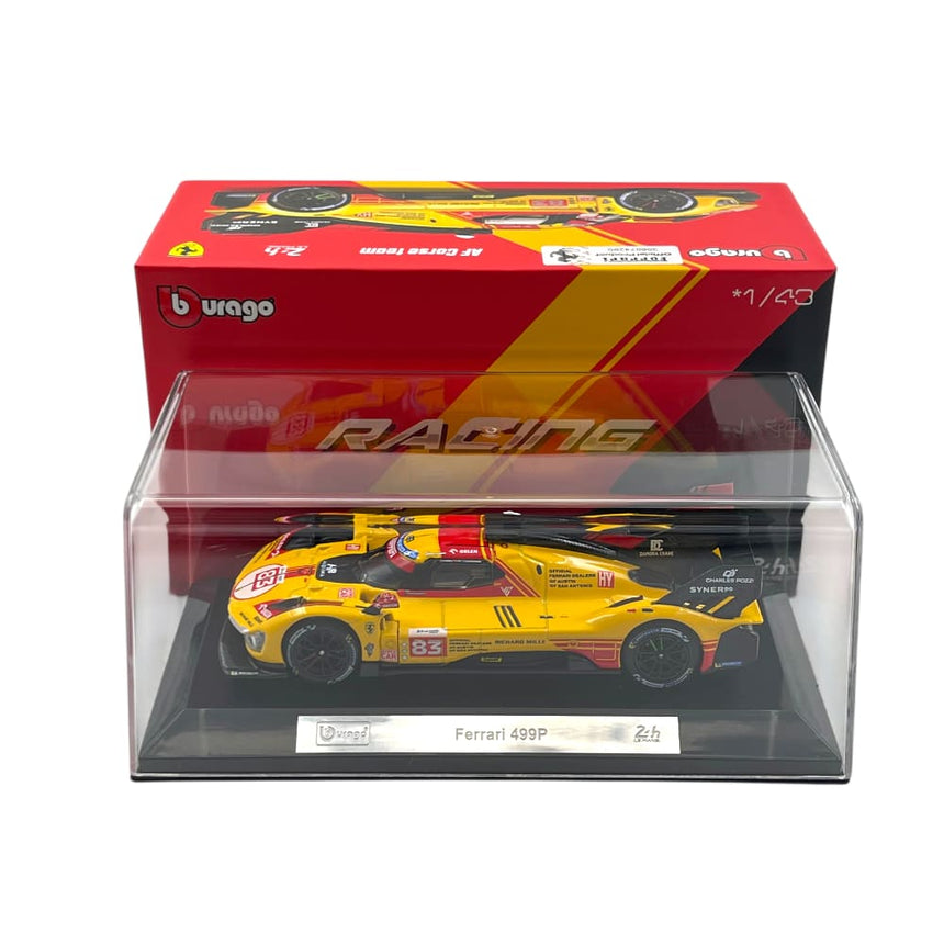 Bburago Ferrari Racing 499P Le Mans Hypercar 2024 AF Corse No.83 Hard Case 1/43 Scale Model