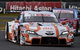 Spark Models au TOM'S GR Supra No.36 TGR TEAM au TOM'S - Champion GT500 SUPER GT 2024 with CHAMPION BOARD - Sho Tsuboi - Kenta Yamashita 1/43 Scale