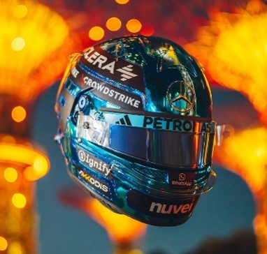 Spark Models F1 Mercedes-AMG PETRONAS F1 Team - George Russell - Singapore GP 2025 1/5 Scale Mini Replica Helmet