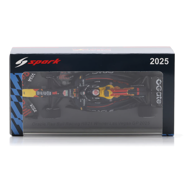 Spark Models F1 Oracle Red Bull Racing RB21 No.1 Winner Las Vegas GP 2025 - Max Verstappen - (with pit board) 1/43 Scale Model