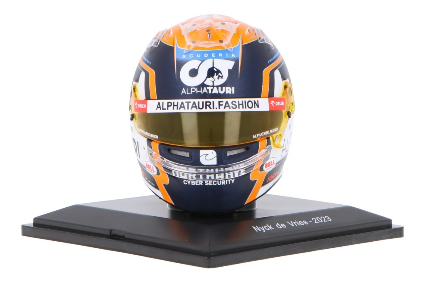 Spark Models F1 Nyck de Vries - AlphaTauri F1 2023 (Bell) Mini Replica Helmet 1/5 Scale
